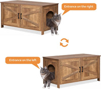 31.5" L Cat Litter Box Enclosure with Barn Door - 39.4"L / Rustic Walnut - image 4