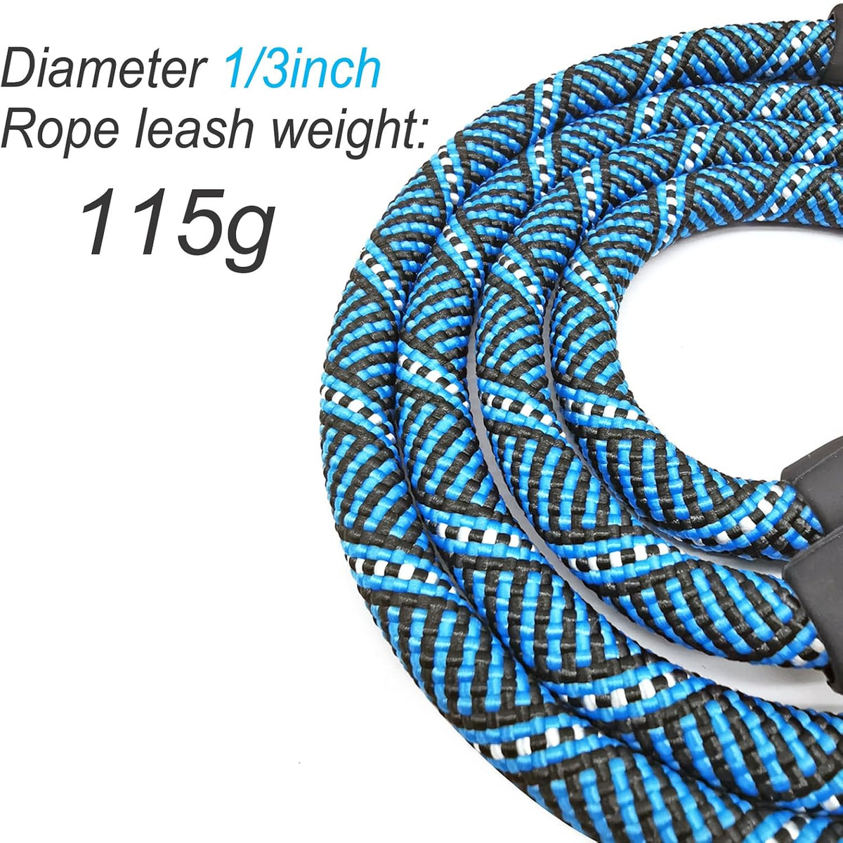 Double Dog Leash Coupler Heavy Duty Extension Rope for Two Large Dog – Essentials for Dogs - Small (1/3"D x 33"L) / Blue - image 3