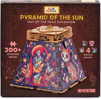 iDventure CluePuzzle Pyramid of the Sun 3D birch wood puzzle box with Aztec design - view 2