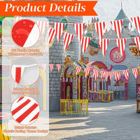MAQIHAN 52.5 Ft Colorful Pennant Banner Flags - Red and White - 3PCS - image 4