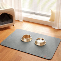 PEISAINOX Cat Dog Food Mat - Light Grey / 16"x27"
