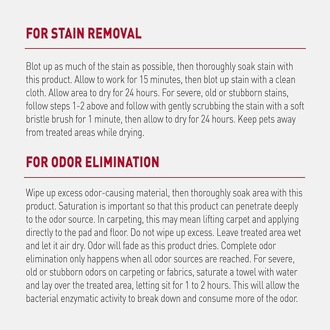 Nature’s Miracle Advanced Stain And Odor Eliminator for Dogs, Fresh Scent, Severe Mess Enzymatic Formula For Tough Pet Messes, 1 Gallon