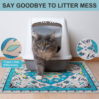 Cat Litter Mat, 20" x 28" Litter Trapping Mat, Waterproof – Daily Care for Cats - Blue / 1 Count (Pack of 1) - image 2