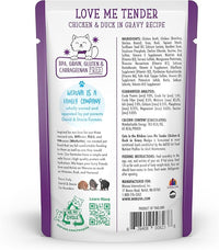 Weruva Cats in The Kitchen, Love Me Tender with Chicken & Duck in Gravy Cat Food, 3oz Pouch (Pack of 12)