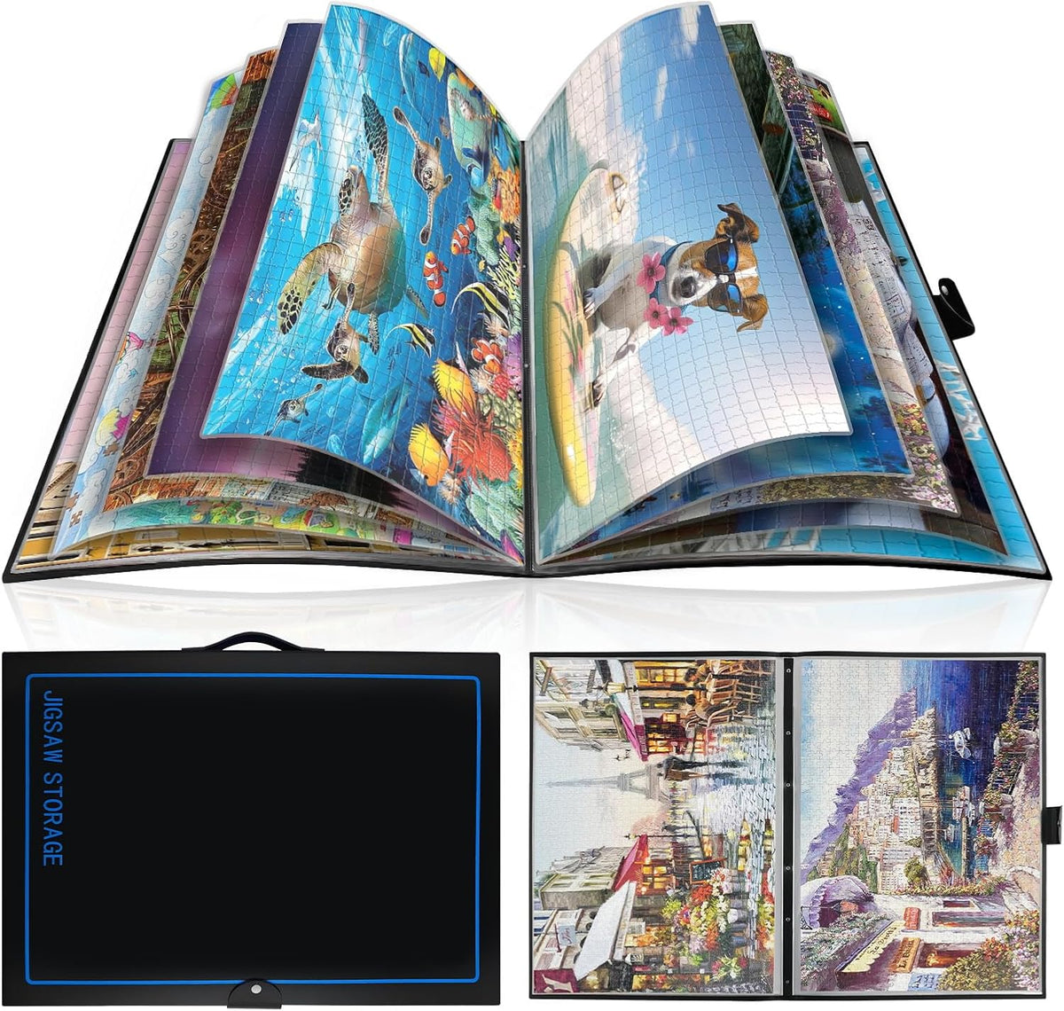 ALL4JIG 25.98"×30.31" Puzzle Binder - Black-blue / Extra Small