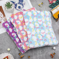 Jetec 3 Pcs Guinea Pig Beds, Fleece Small Animal Mats - Fleece / Moon / Colorful - image 4