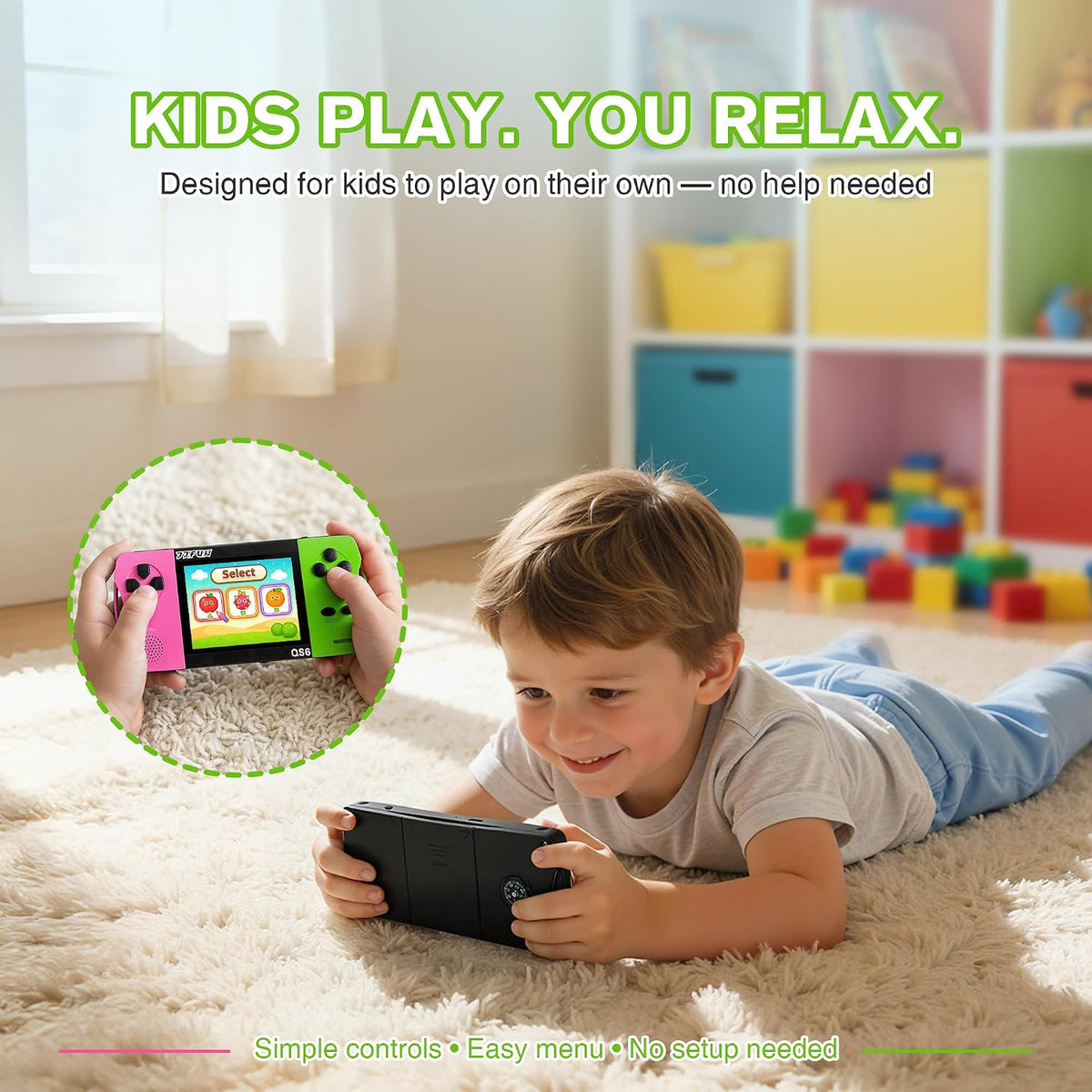 Handheld Games for kids Built-in 200+ Classic Retro Games - Green - image 4