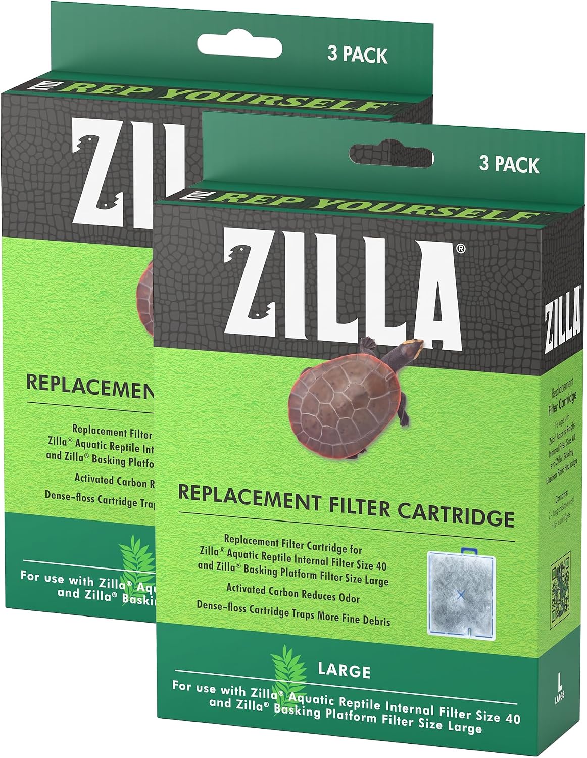 Zilla Reptile Pet Terrarium Water Filter Replacement Cartridge - Large (Pack of 2)