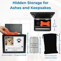 Black Dog Urn for Ashes 4 Customizable Displays Ink Paw Print Kit – Essentials for Dogs - Black Small - image 3