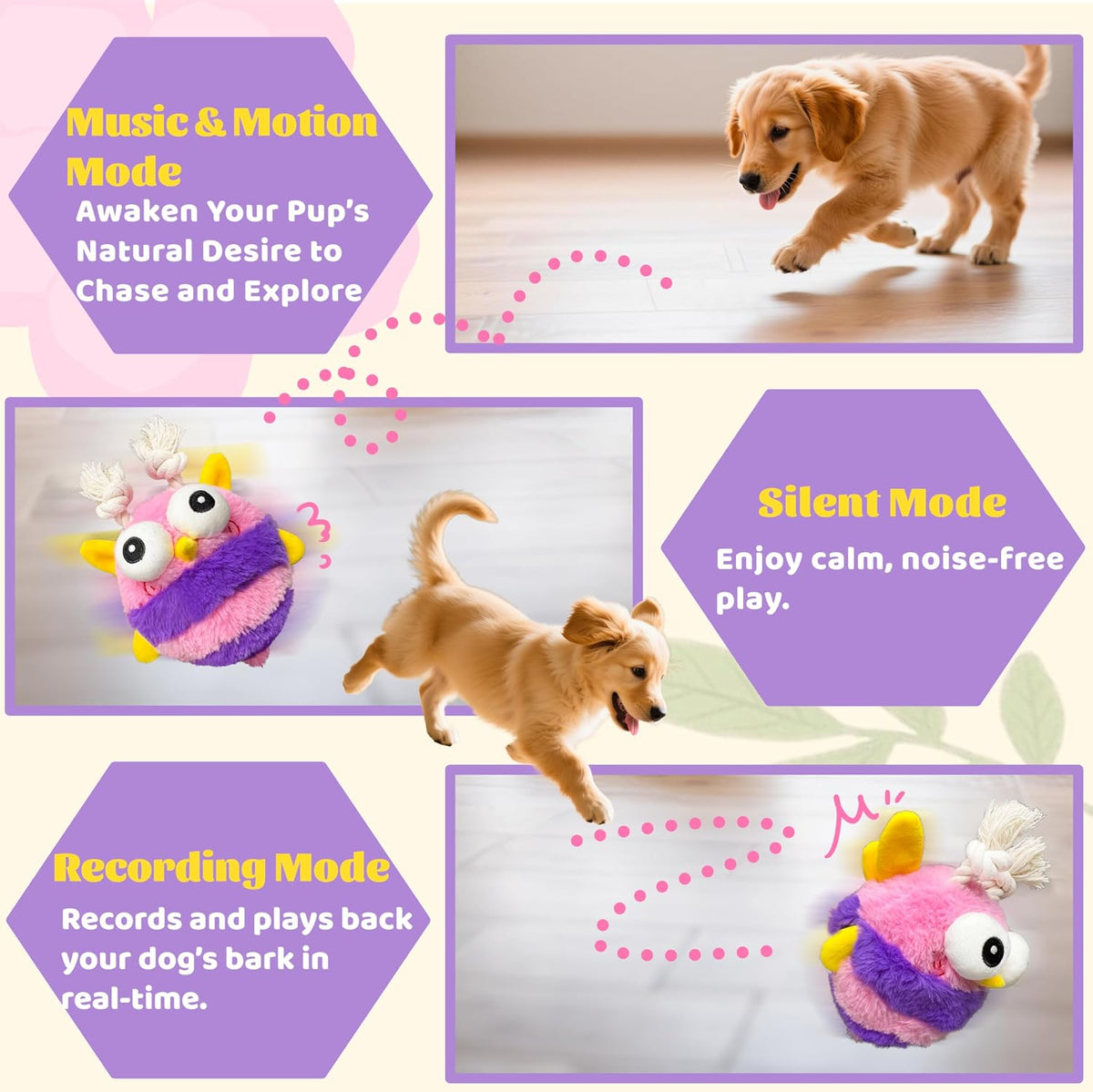 Interactive Octopus Dog Toys - Bee - image 2