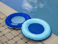 Wahu Hydro Pod round pool float in light blue and blue with drawstring carrying bag - view 2