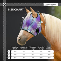 Kensington UV Horse Fly Mask with Web Trim - Protective Mask with Dual Ear Opening & Forelock Freedom - Large, Lavender Mint