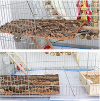 4 Pack Natural Cork Bark Bird Perch Stand, 15.7 × 11.8 inch Parrot Chewing Toys, Birdcage Background Decor Accessories, Bark Toy for Budgie Parakeet Cockatiel Lovebirds Conures Hamster Guinea Pig Rat