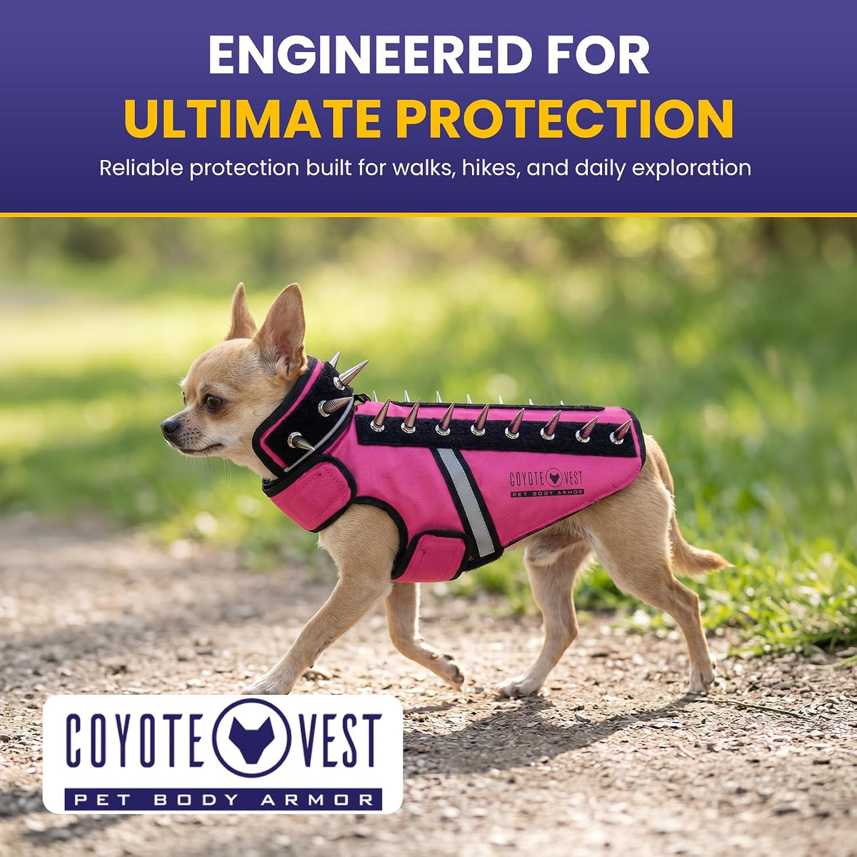 CoyoteVest SpikeVest Dog Harness, Made in the USA, XS-Yellow – Essentials for Dogs - Yellow / X-Small - image 2