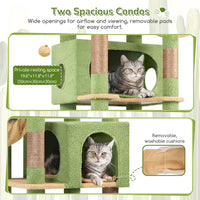 Globlazer 74in Heavy Duty Cat Tree Tower for Indoor Cats Large Adult - Cactus Green / 74inch - image 3