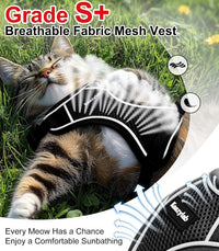 Cat Harness and Leash for Walking Escape Proof Soft Adjustable Cat - Black / XS (4-6lb) - image 3