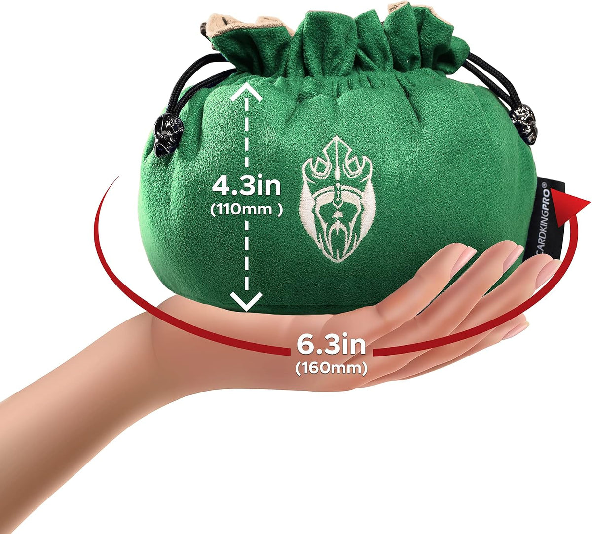 CardKingPro Immense Dice Bags with Pockets, Holds 150+ Dice - Green - image 3