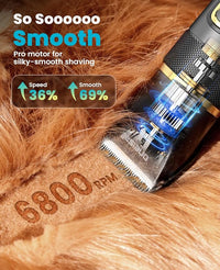 oneisall Dog Clippers Low Noise, Pro Dog Grooming Clippers Kit with Rechargeable Cordless Shaver Trimmer for Dogs Cats, IPX7 Waterproof Pet Clippers Grooming at Home