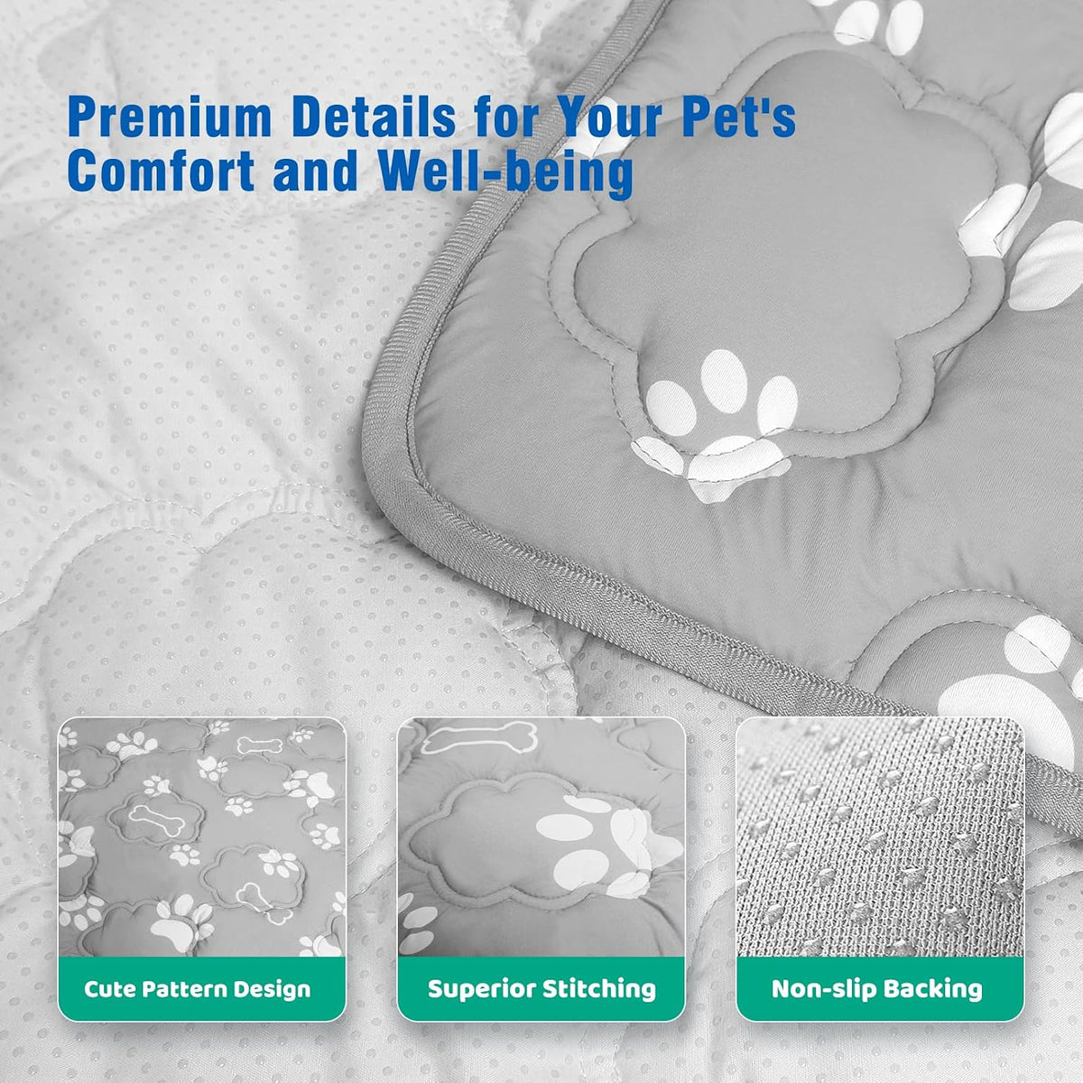 Dog Cooling Mat, Extra Large Cooling Dog Bed Mat for Indoor & Outdoor, Q-Max>0.5, Machine Washable - Grey / X-Large - image 4