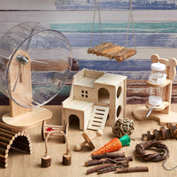 18 Pcs Hamster Cage Accessories Set with Hamster Wheel Maze House – Essentials for Small Pets - Mixed Play Style - image 2