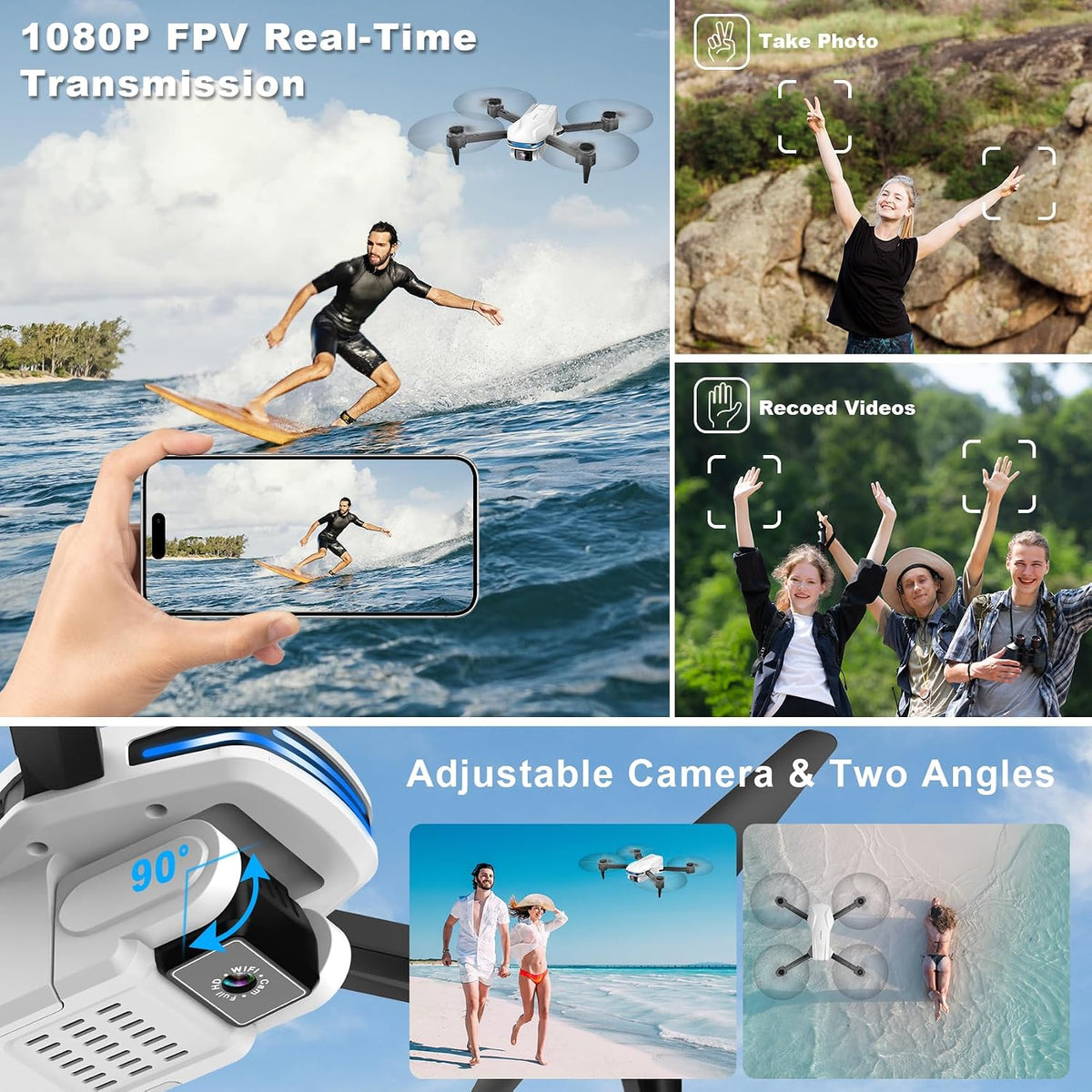 Velcase S101 foldable 1080P drone with camera, remote and carrying case - view 10