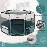 Dog Playpen, Portable Pet Play Pen for Cat, Puppies, Rabbits, Chickens, Foldable Large-Capacity Pet Tent for Indoor/Outdoor Travel Camping Blue