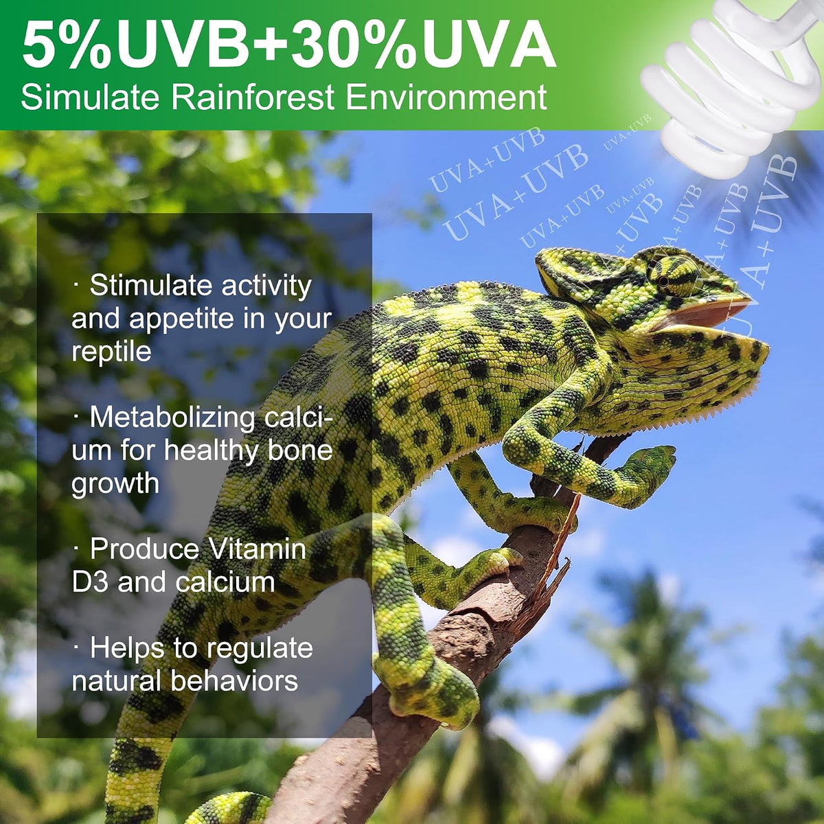 UVB Reptile Light Bulb 10.0 - UVB5.0 - image 3