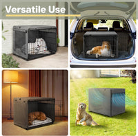 Dog Crate Cover, Kennel Covers Fit for 30 Inch Dogs Crate - Grey (with left window) / 24 Inch - image 2