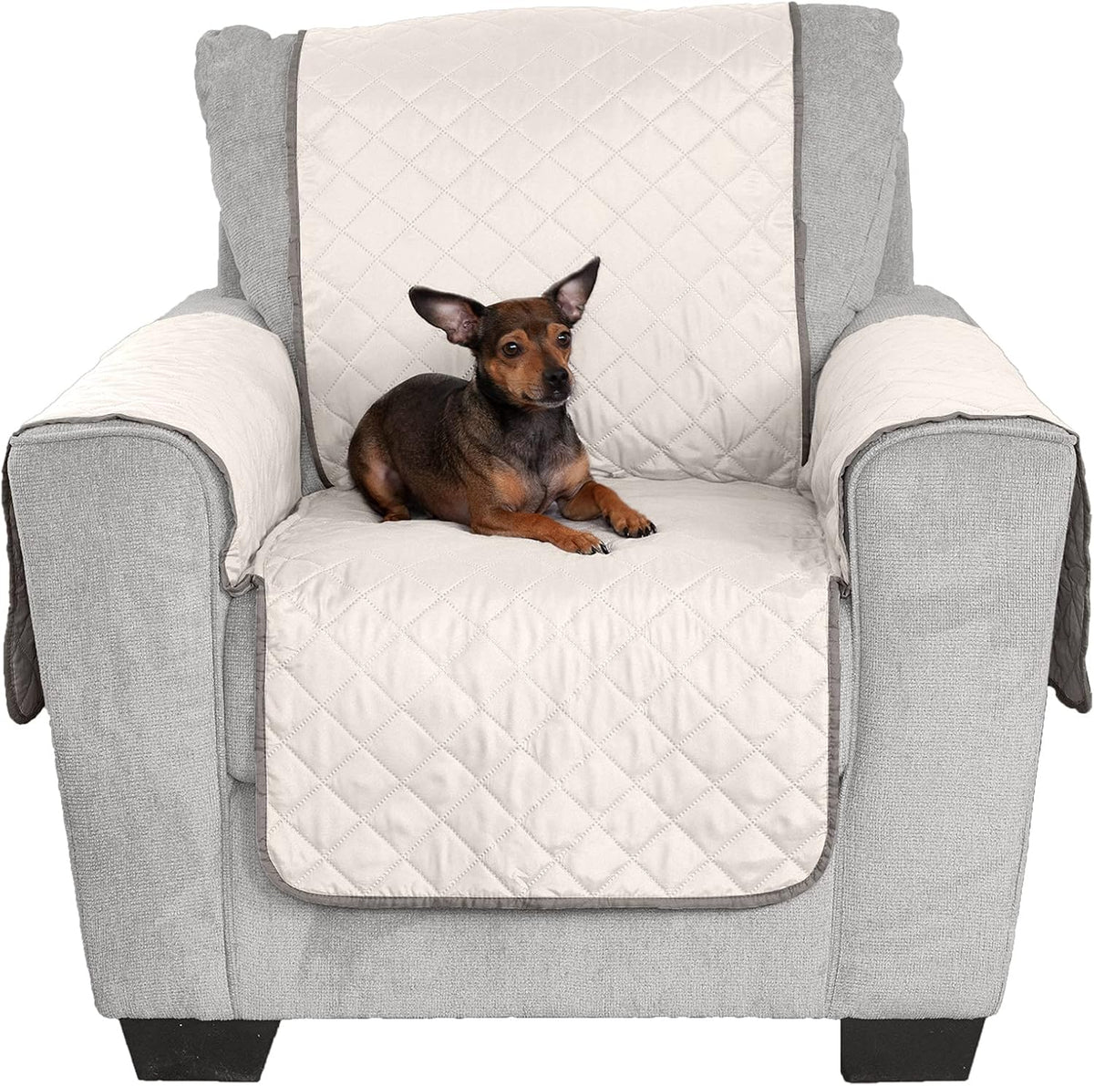 Furhaven Water-Resistant & Reversible Chair Cover Protector for Dogs - Chair / Gray/Mist - image 4