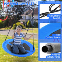 Hapfan 65 ft ninja warrior obstacle course for kids with saucer tree swing and climbing net - view 4
