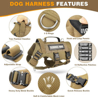 WINSEE Tactical Dog Harness with Dog Leash - Medium / Brown - image 3