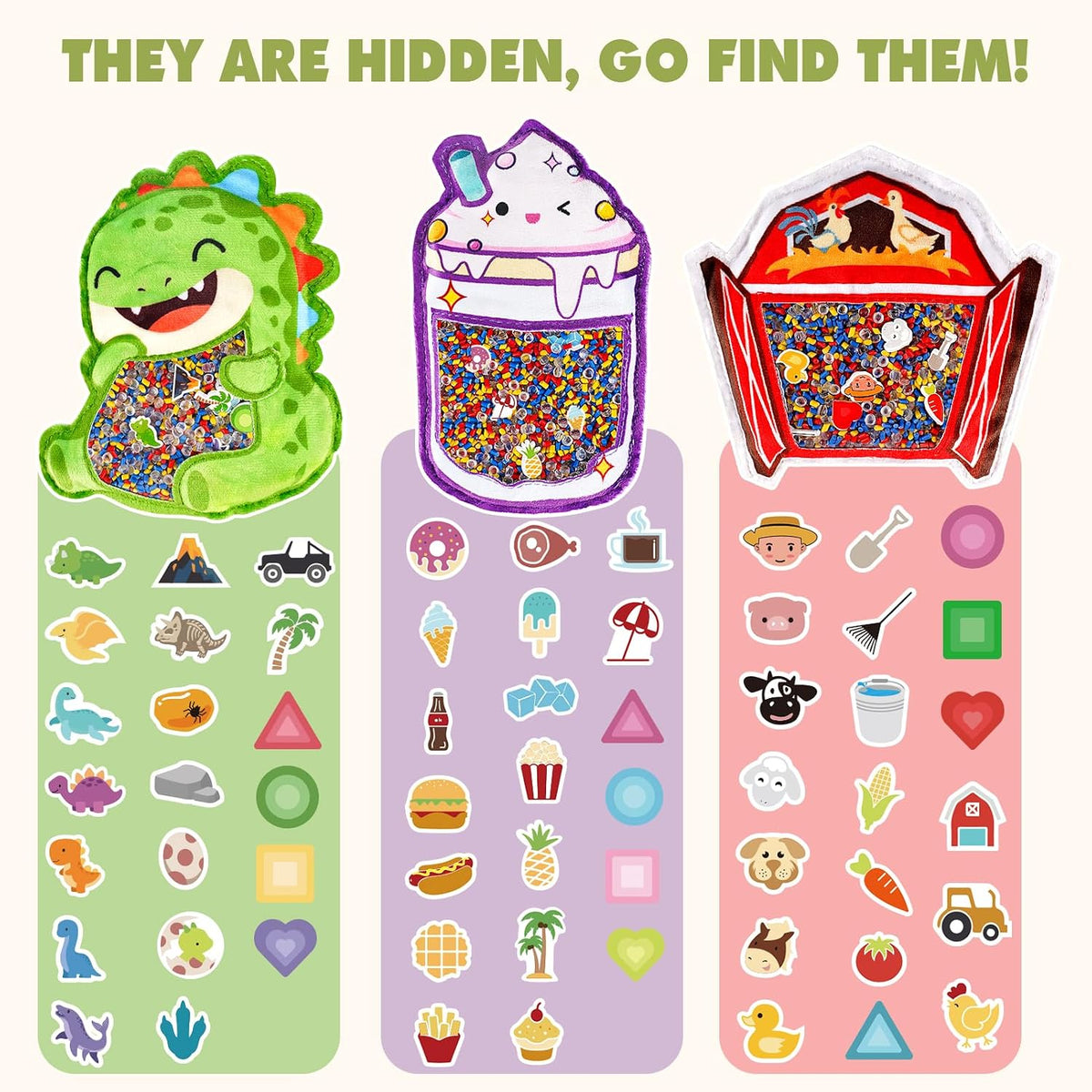 Joyreal seek and find busy bags shaped like a bear, ice cream and crab - view 7