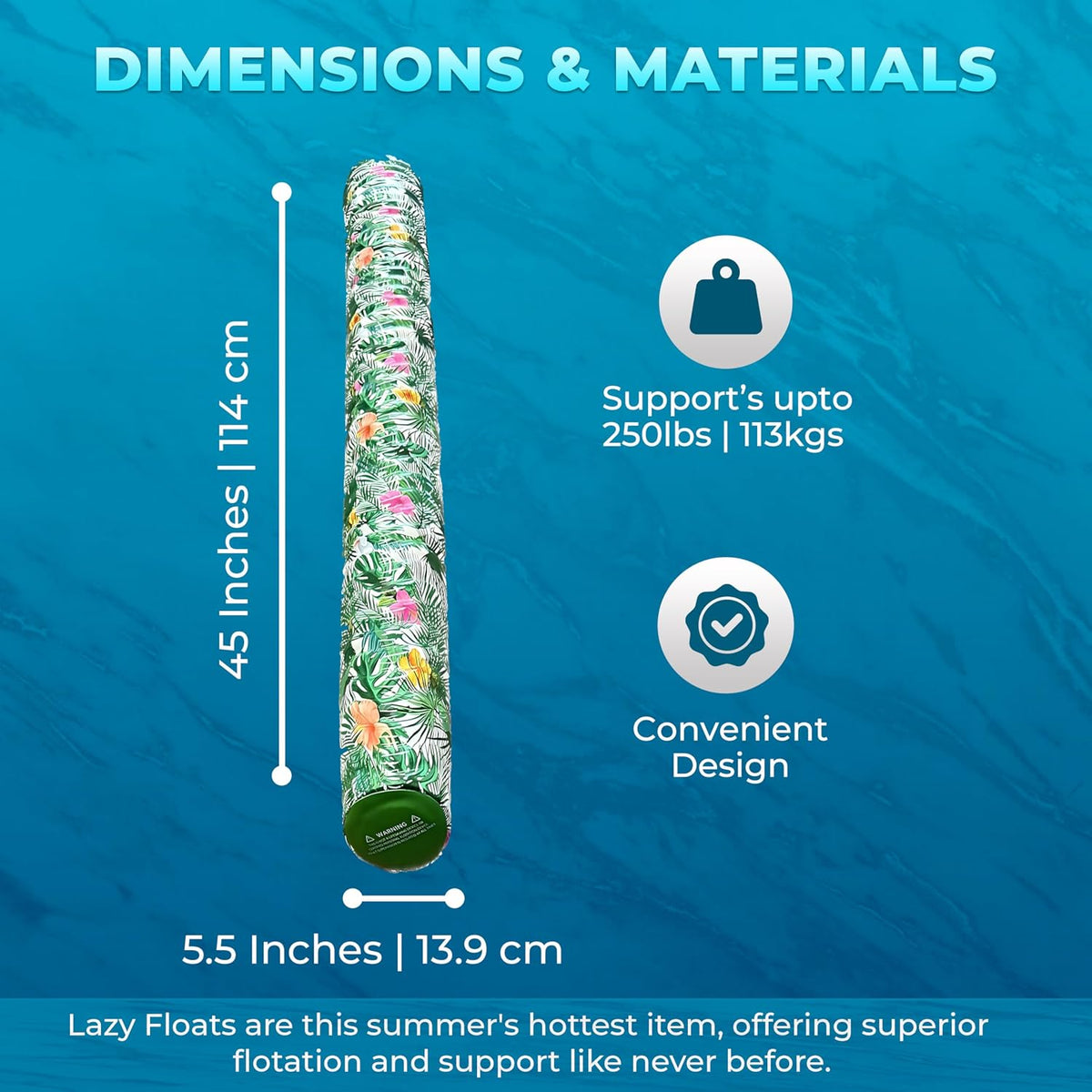 VOS Mega Foam Pool Noodle, Super Soft Swim Float - Bacan / 1 Pack - image 3