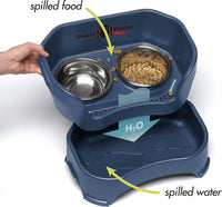 Neater Feeder Deluxe Mess-Proof Elevated Dog Bowls for Large Dogs - Medium + Standard Bowl / Dark Blue - image 3