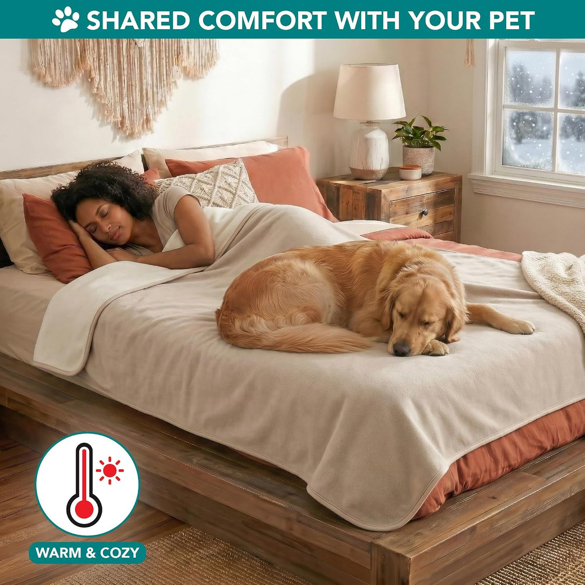 PetAmi Waterproof Dog Blanket, Leakproof Pee Proof Cat Blanket - Taupe/Beige / Large (40x60) - image 2