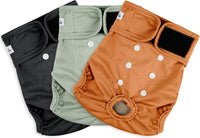 Washable Female Dog Diapers - Medium (12"-15"Waist） / coffee&black&gery - image 2