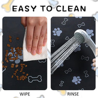 Pet Cat Dog Food Mat Non Slip Mat for Dog Water Bowl Mat Quick Dry - Brown / 32*17 in - image 3