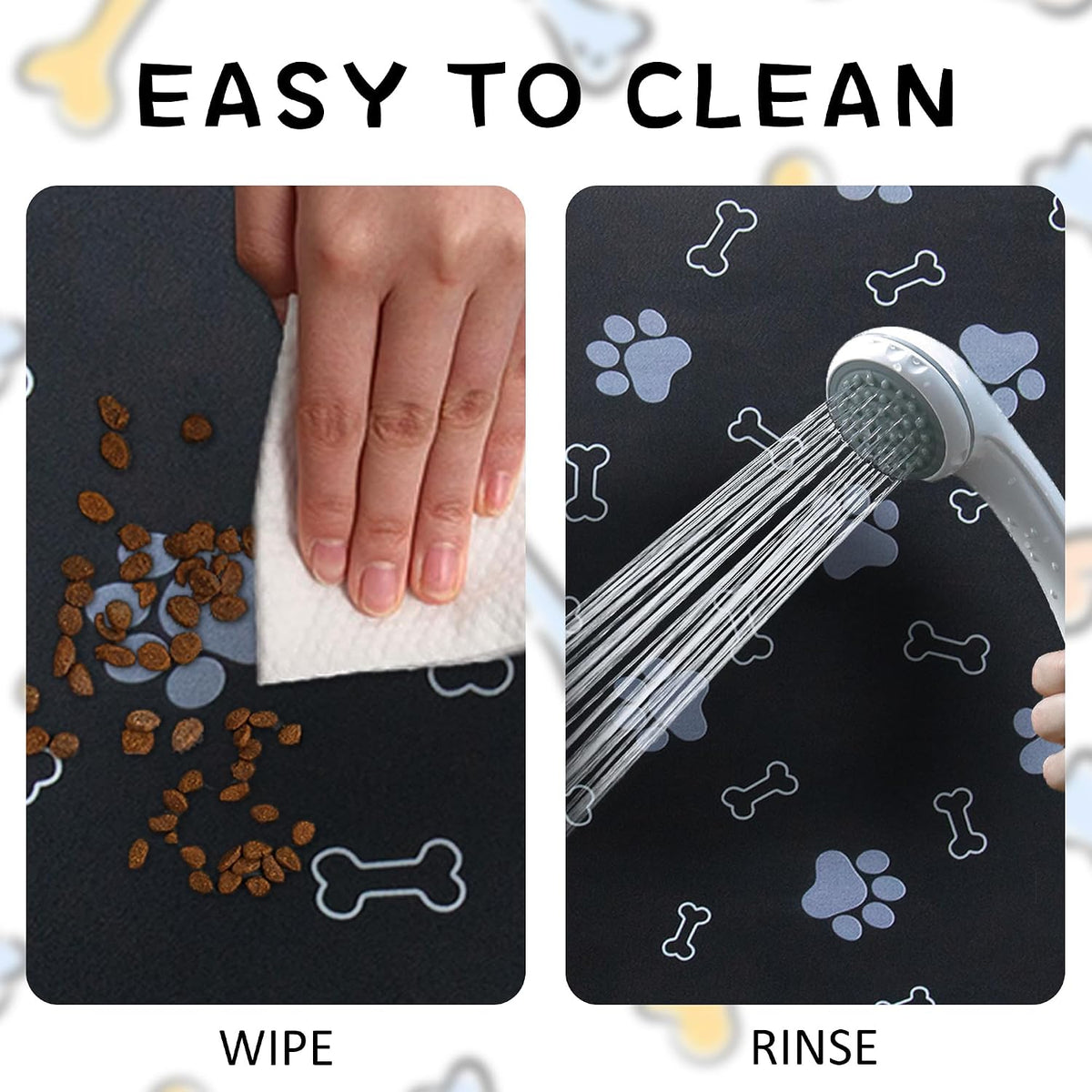 Pet Cat Dog Food Mat Non Slip Mat for Dog Water Bowl Mat Quick Dry - Brown / 32*17 in - image 3