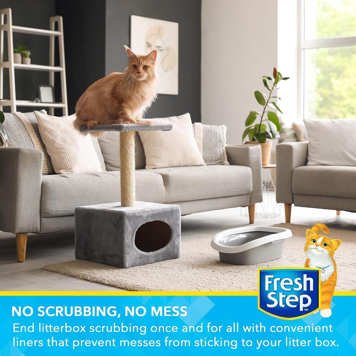 Fresh Step Drawstring Cat Litter Liners, Scented, 2-Pk - Unscented / 15 Count (Pack of 12) - image 2
