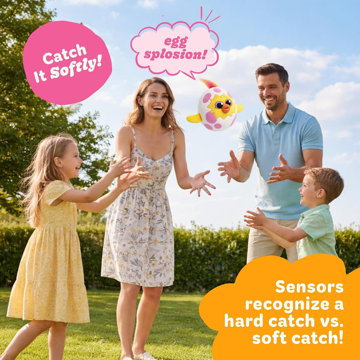 Move2Play, Egg Toss, Hilariously Wild Active Party Game for Kids - Egg Pink - image 2