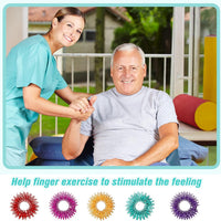 Tondiamo 100 Pack Spiky Sensory Acupressure Finger Rings - Bright Colors - image 4