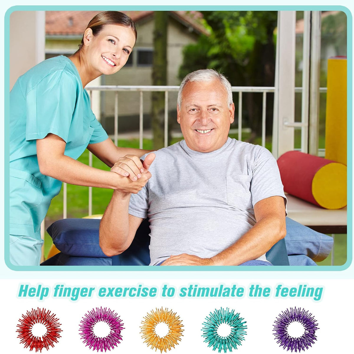 Tondiamo 100 Pack Spiky Sensory Acupressure Finger Rings - Bright Colors - image 4
