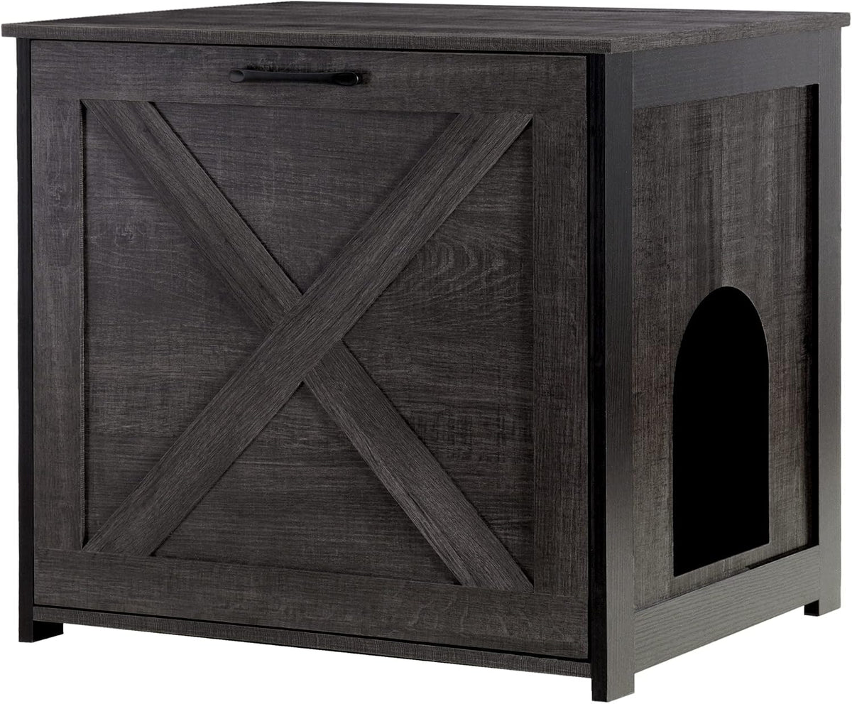 Cat Litter Box Enclosure, Hidden Litter Box Furniture - Dark Grey / 23.6"L x 19.7"W x 21.7"H