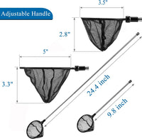 Lpraer Aquarium Fish Net with Extendable Stainless Steel Long Handle - 3.5+5 inch-2 Pack Bundle - image 2