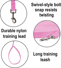 Hi Kiss Dog/Puppy Obedience Recall Training Agility Lead - 15 Feet / Pink - image 3