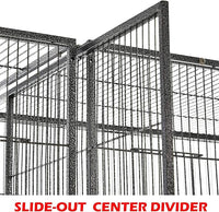 64" Extra Large Double Flight Bird Wrought Iron Double Cage Slide Out Center Divider Side Nesting Box Door Parrot Cage Cockatiel Conure with Removable Rolling Stand Storage Shelf