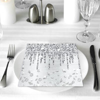 100 Pack Black and White Checkered Flag Party Napkins Disposable Race - 100 / Silver - image 4