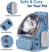 Cat Backpack Carrier Clear Bubble Window for Cats & Small Dogs up - Blue - image 3