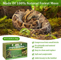 14OZ Natural Sphagnum Moss for Reptile Terrarium Substrate Bedding – Daily Care for Reptiles And Amphibians - 2.6LB - image 3