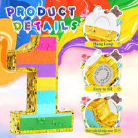 Rainbow Number 5 Pinata for 5th Birthday Party Decorations - 1 - image 3